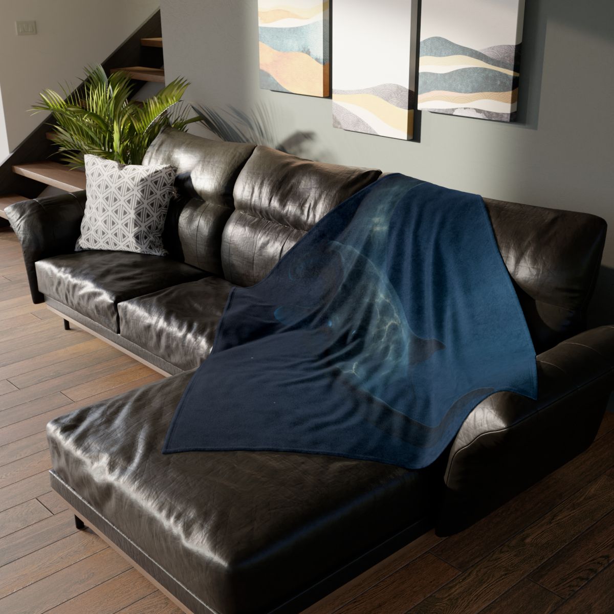 Moonlit Glide Manta Ray warm winter blankets
