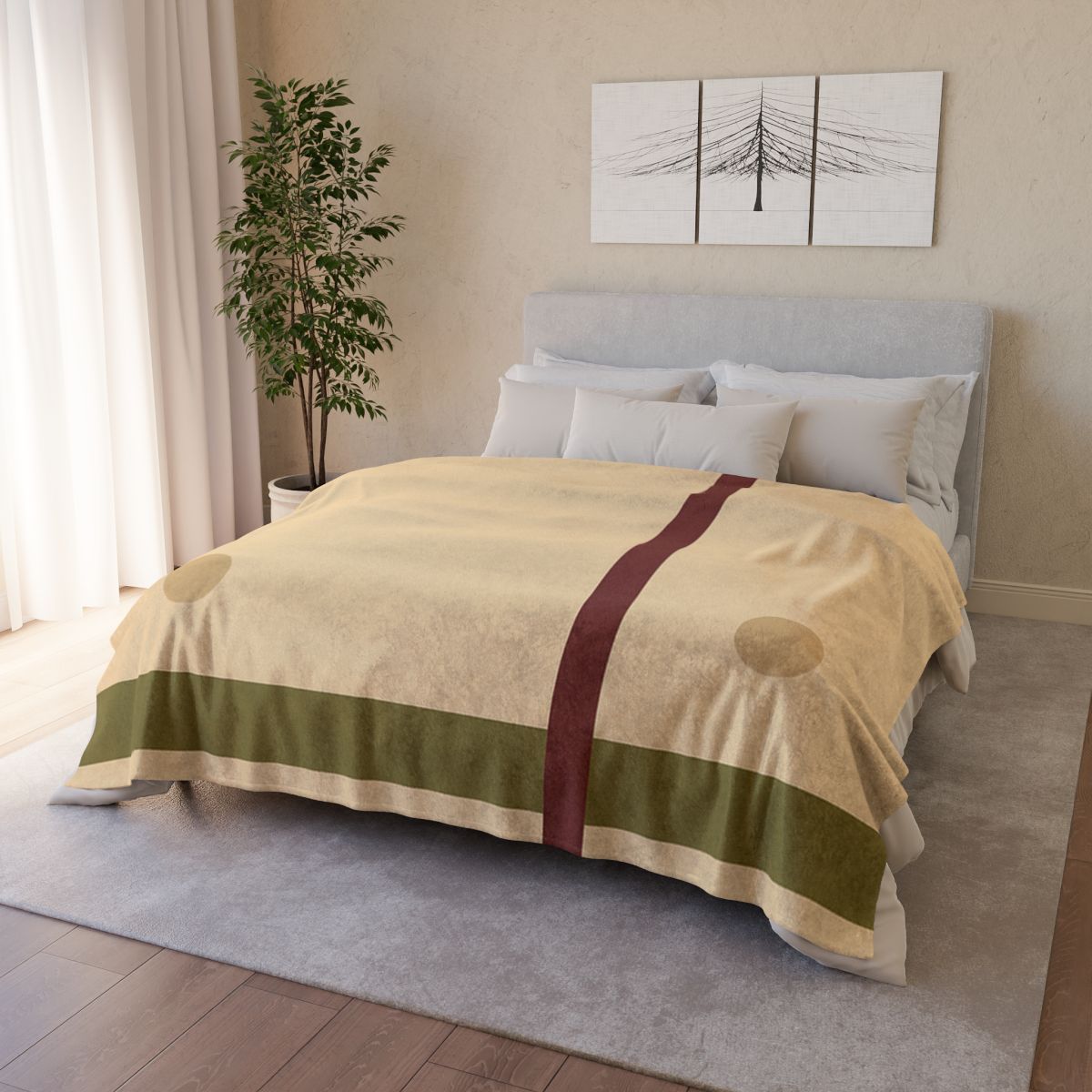 Low Horizon Bar And Tall Post soft fleece blankets