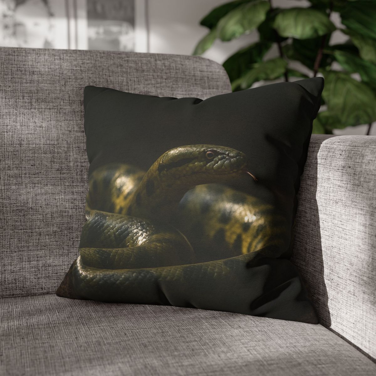 Shadow Ribbon Green Anaconda custom pillow cases