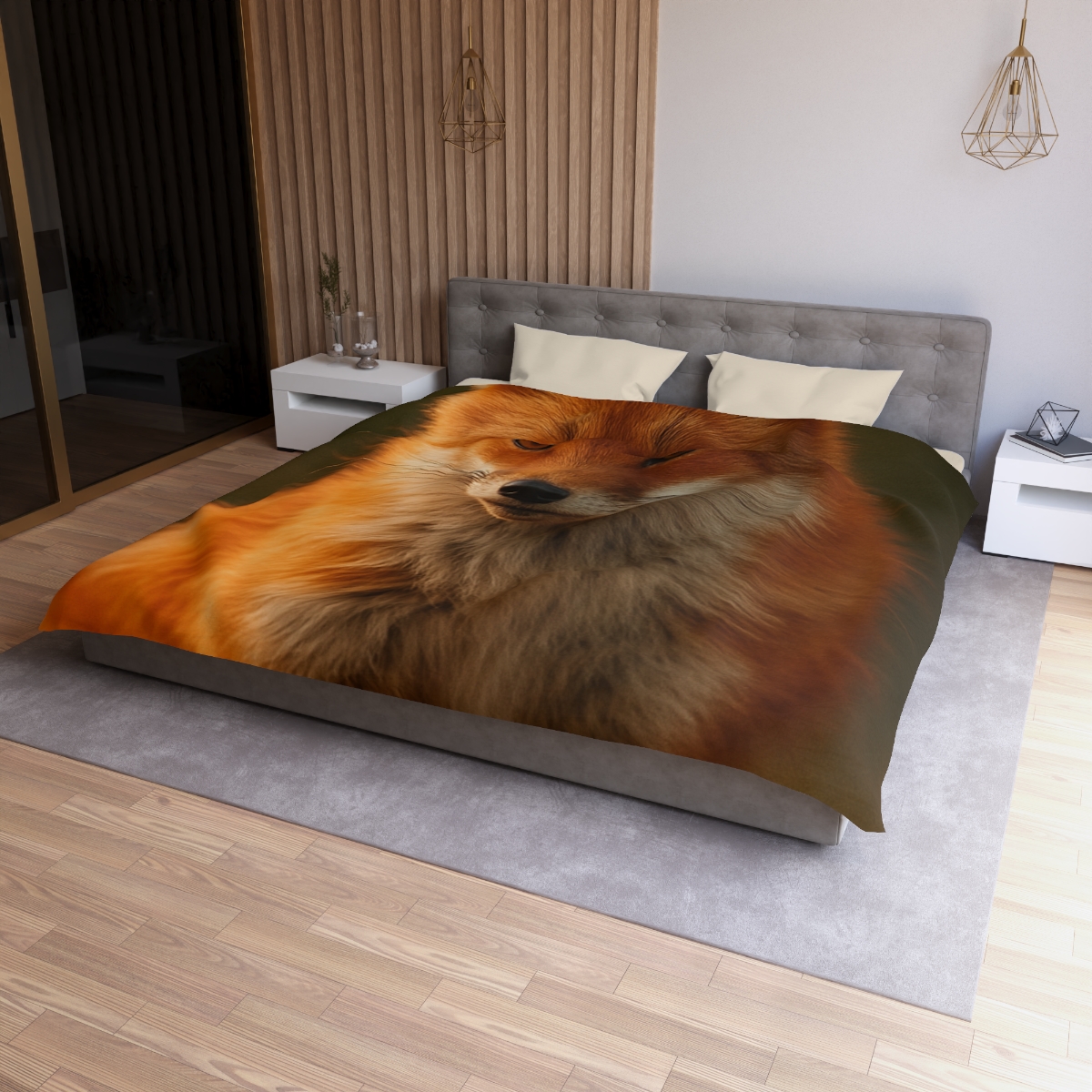 Crimson Whisper Red Fox custom duvets