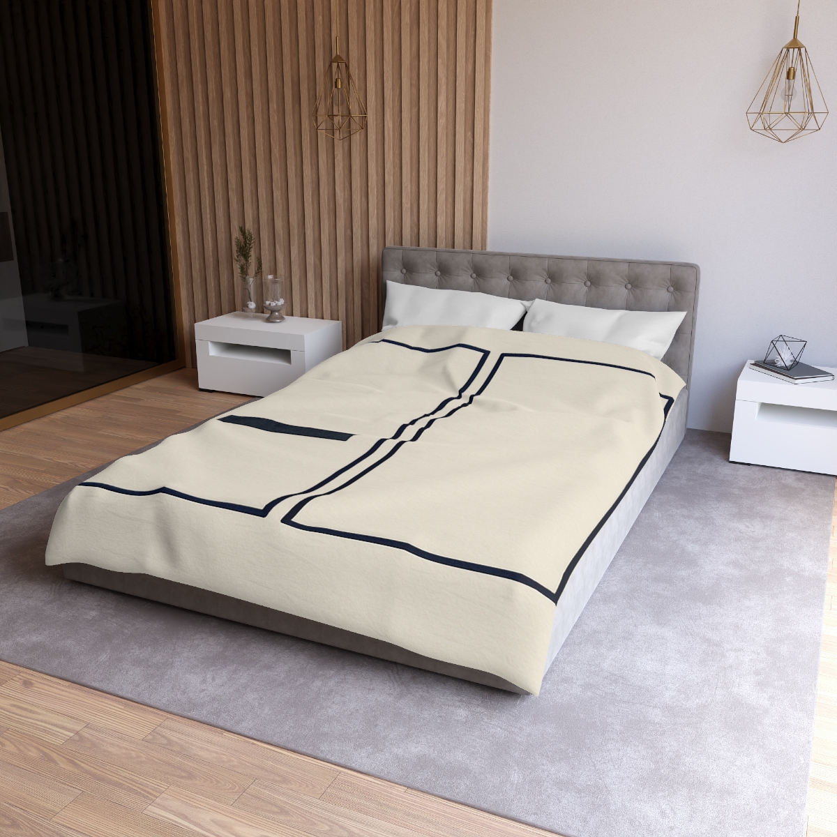 Twin Frames With Offset Bar designer printed duvets