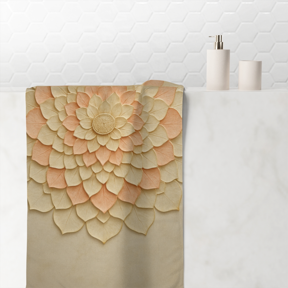 Petal Concentric Mandala decorative home towelscustom towels