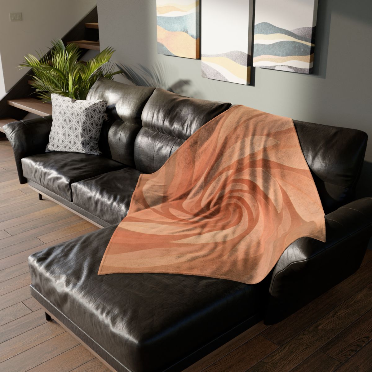 Petal Spiral Harmony soft fleece blankets