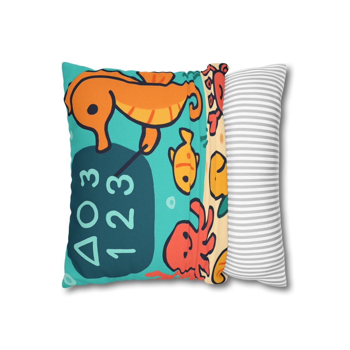 Coral Classroom With The Seahorse Teacher trendy patterned pillow cases