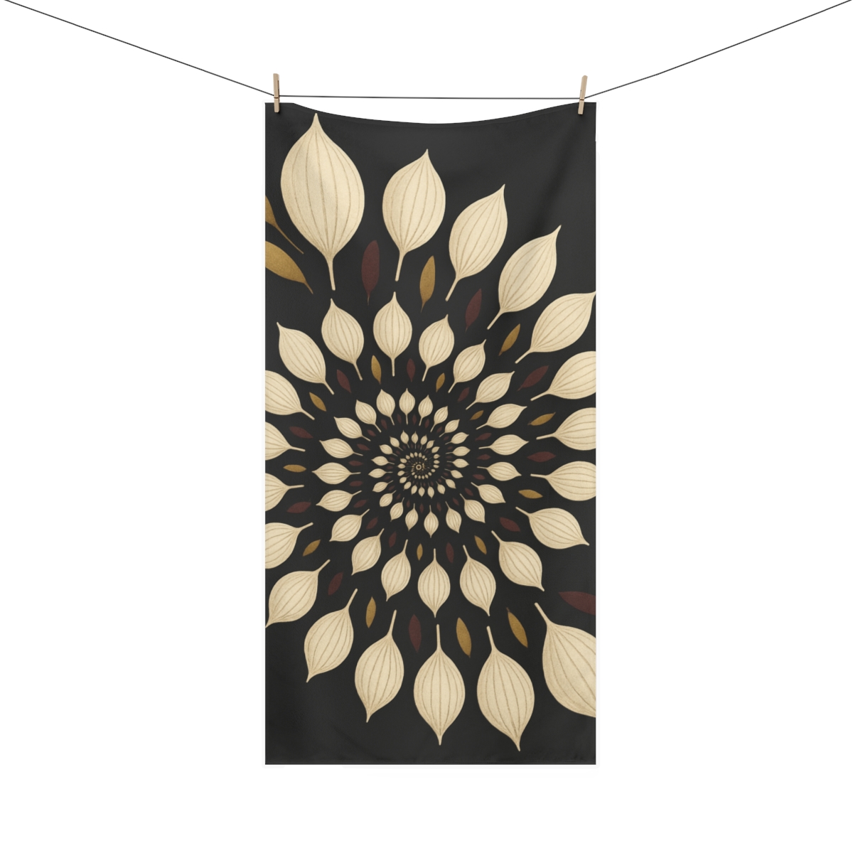 Seed Pod Spiral Matrix trendy hand towels