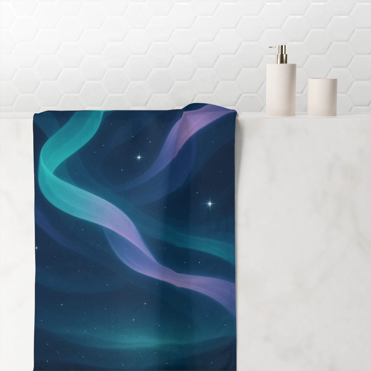 Auroral Photon Veil soft cotton towels