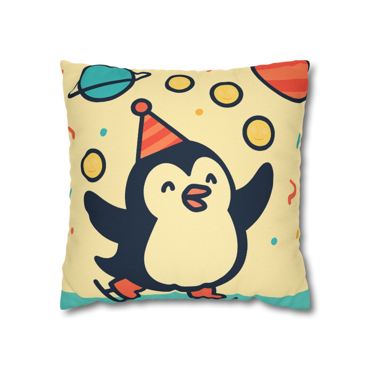Cosmic Carnival Penguin designer print pillow cases