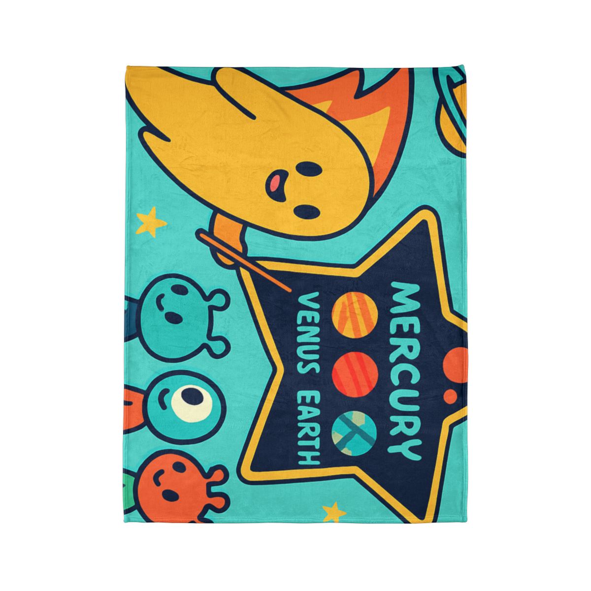 Comet Classroom On A Floating Asteroid personalized cozy blankets