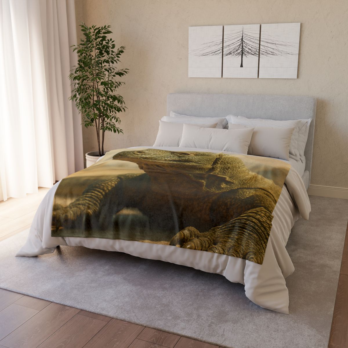 Ancient Sentinel Komodo Dragon decorative home blankets