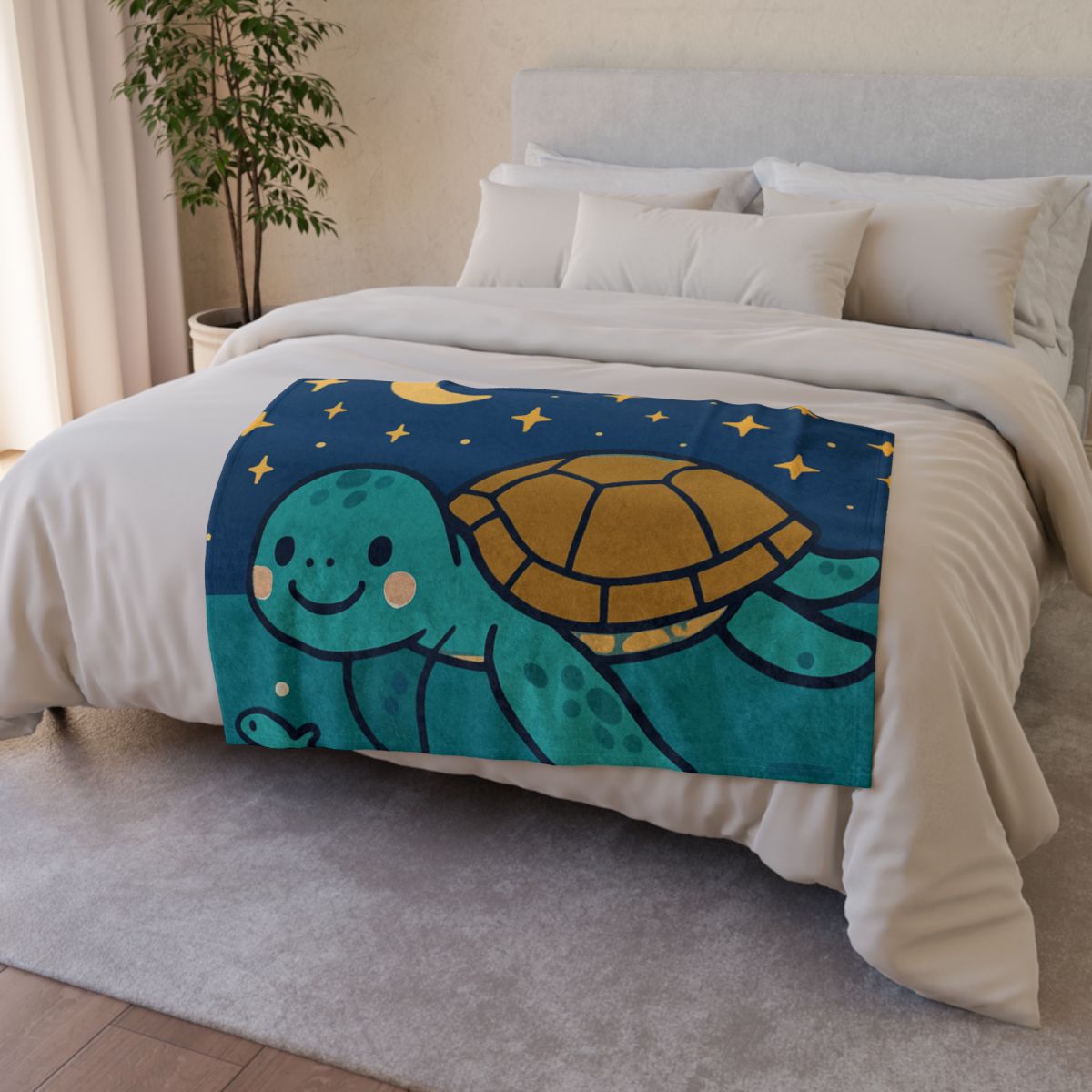 Starry Sea Turtle Voyage stylish throw blankets