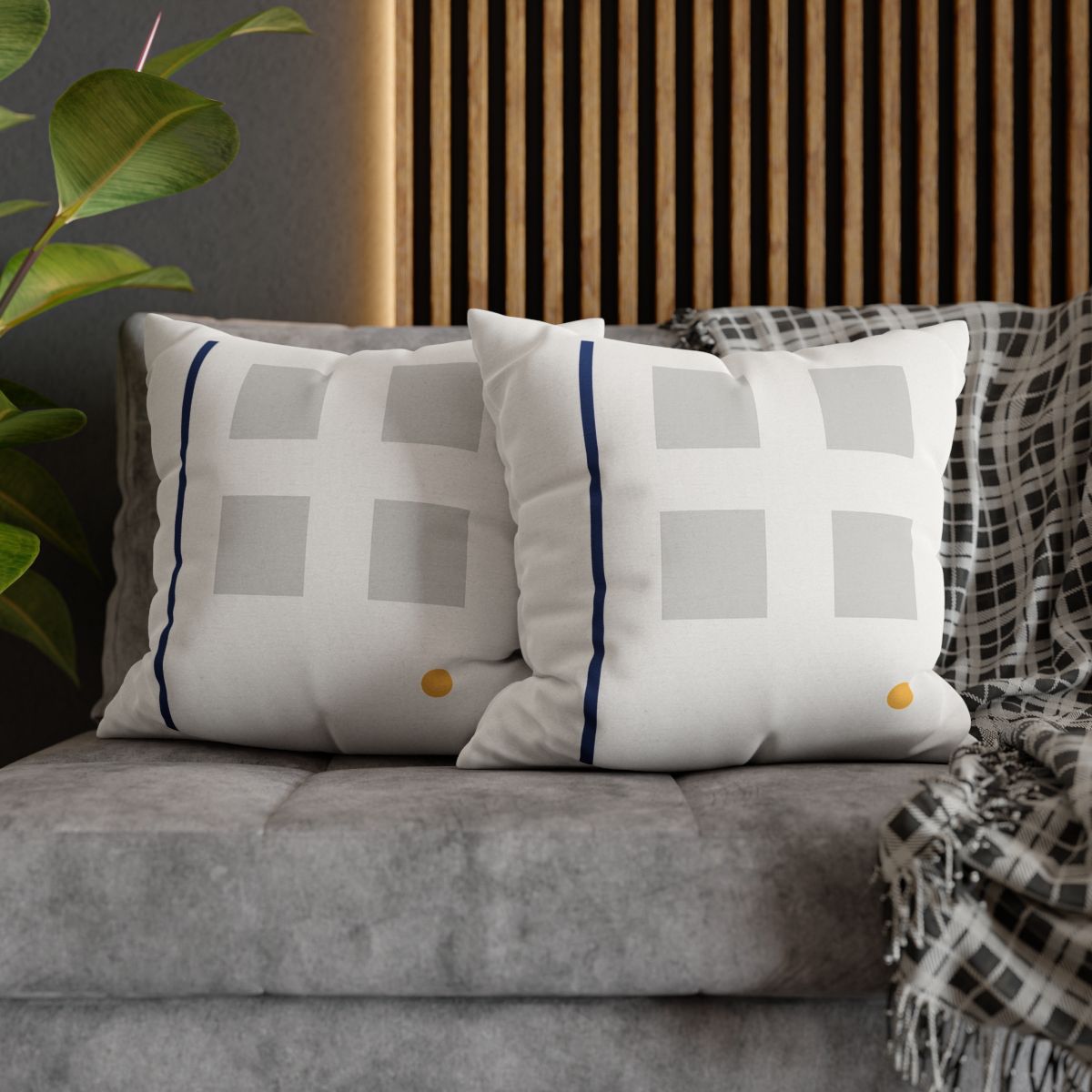 Sparse Grid With Missing Corner And Accent Point designer print pillow cases