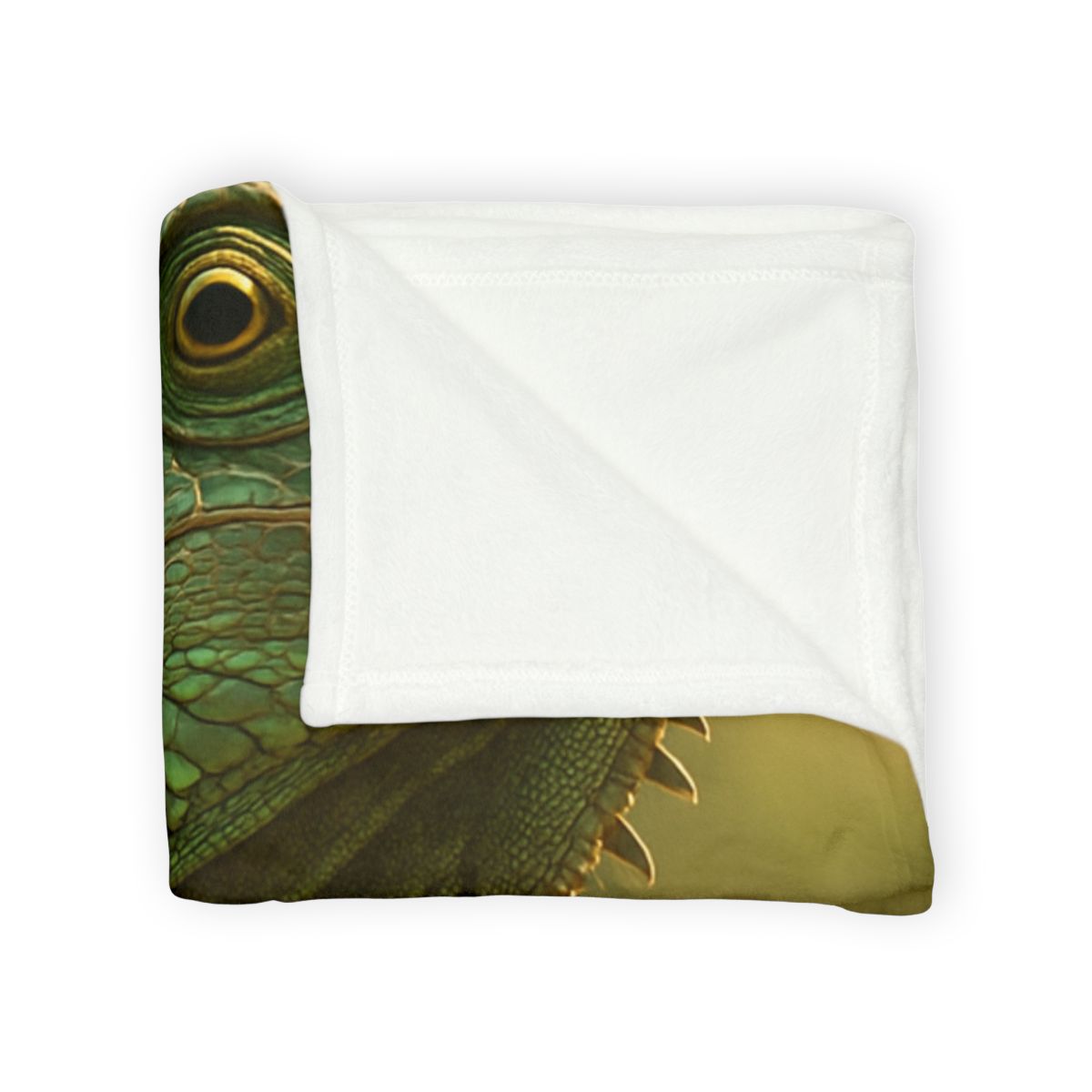 Sunlit Armor Green Iguana designer printed blankets