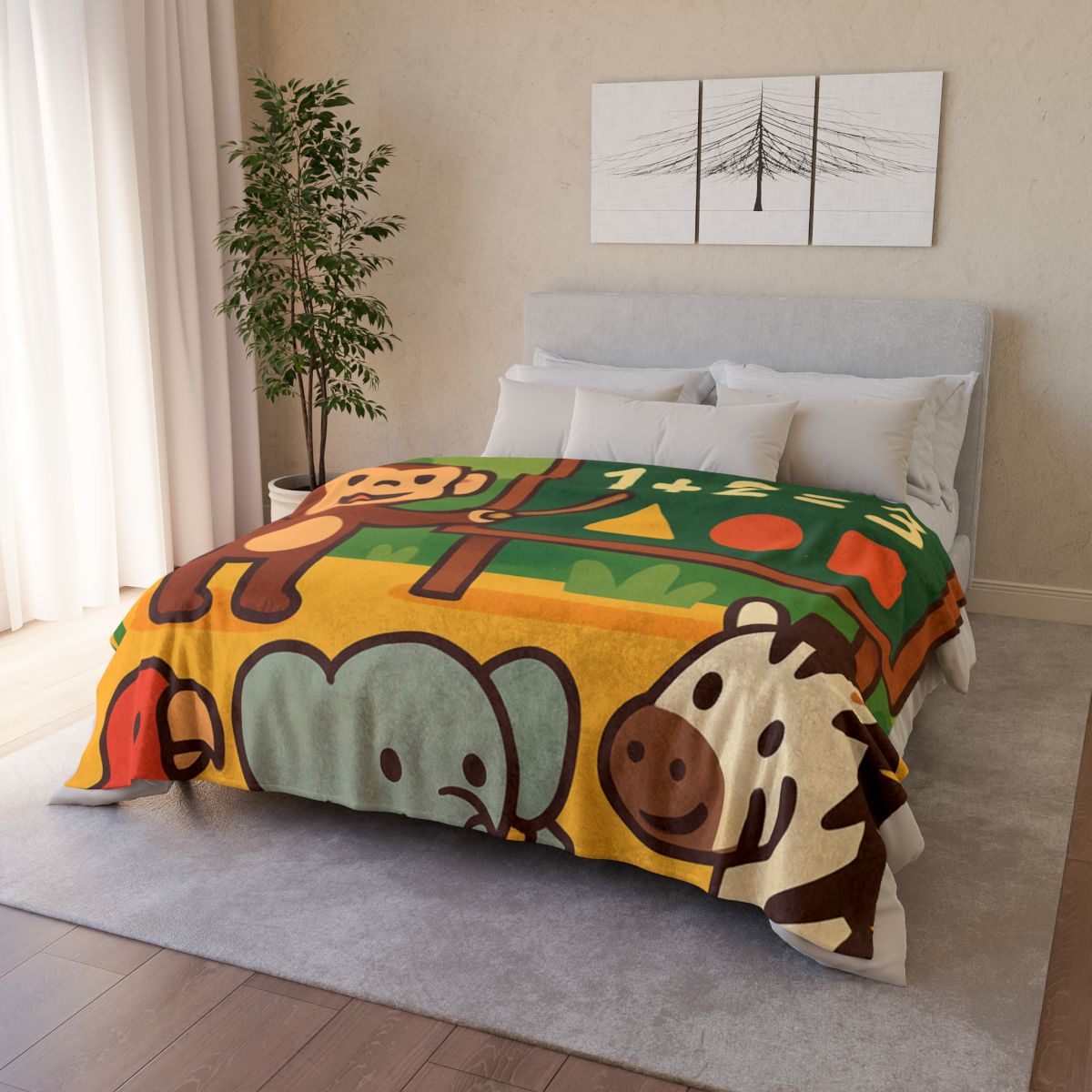 Jungle Math With Monkey And Friends trendy patterned blankets