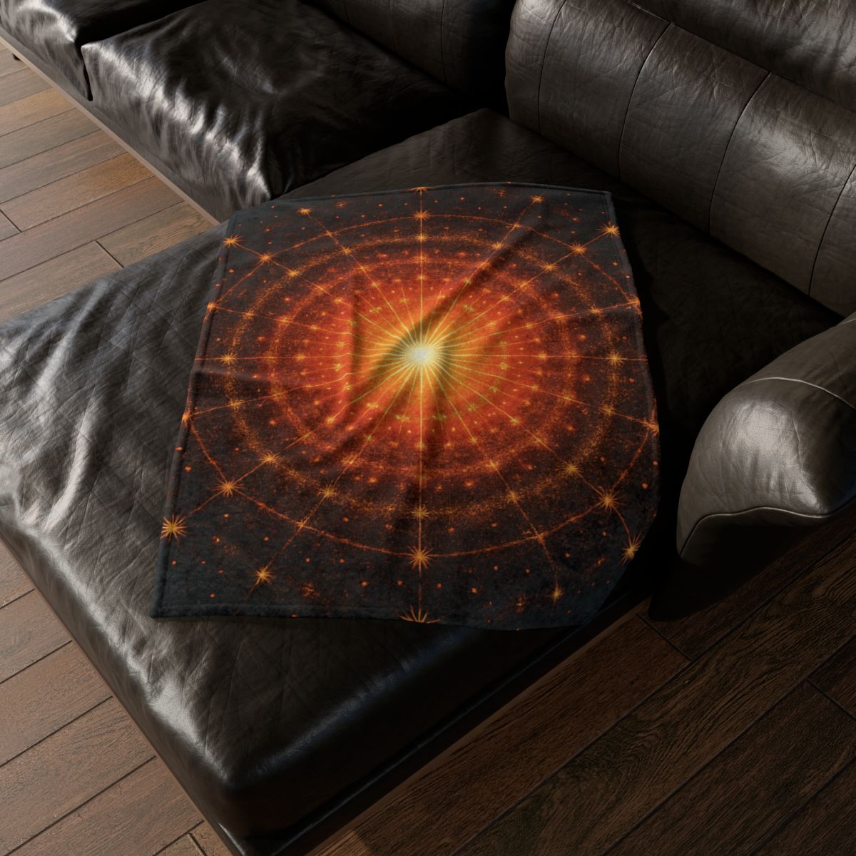 Photon Burst Mandala designer printed blankets