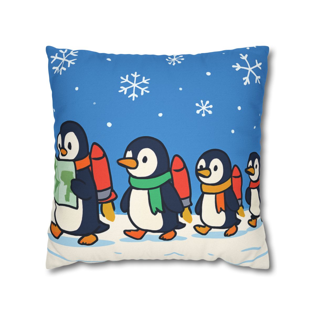 Rocket Penguin Parade unique gift pillow cases