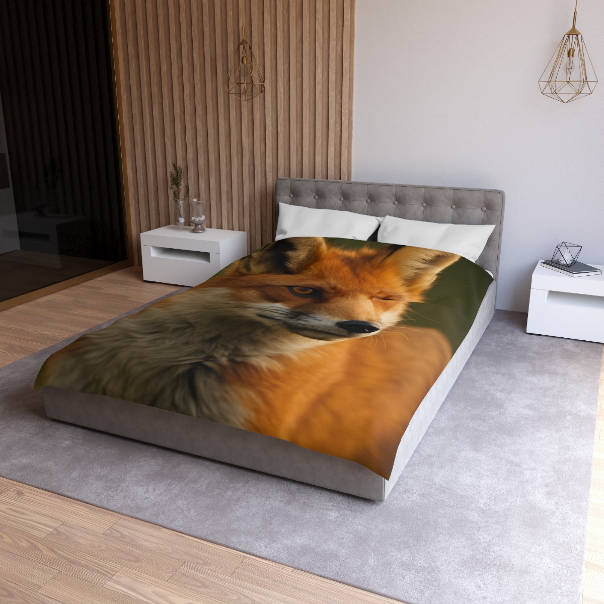 Crimson Whisper Red Fox custom duvets