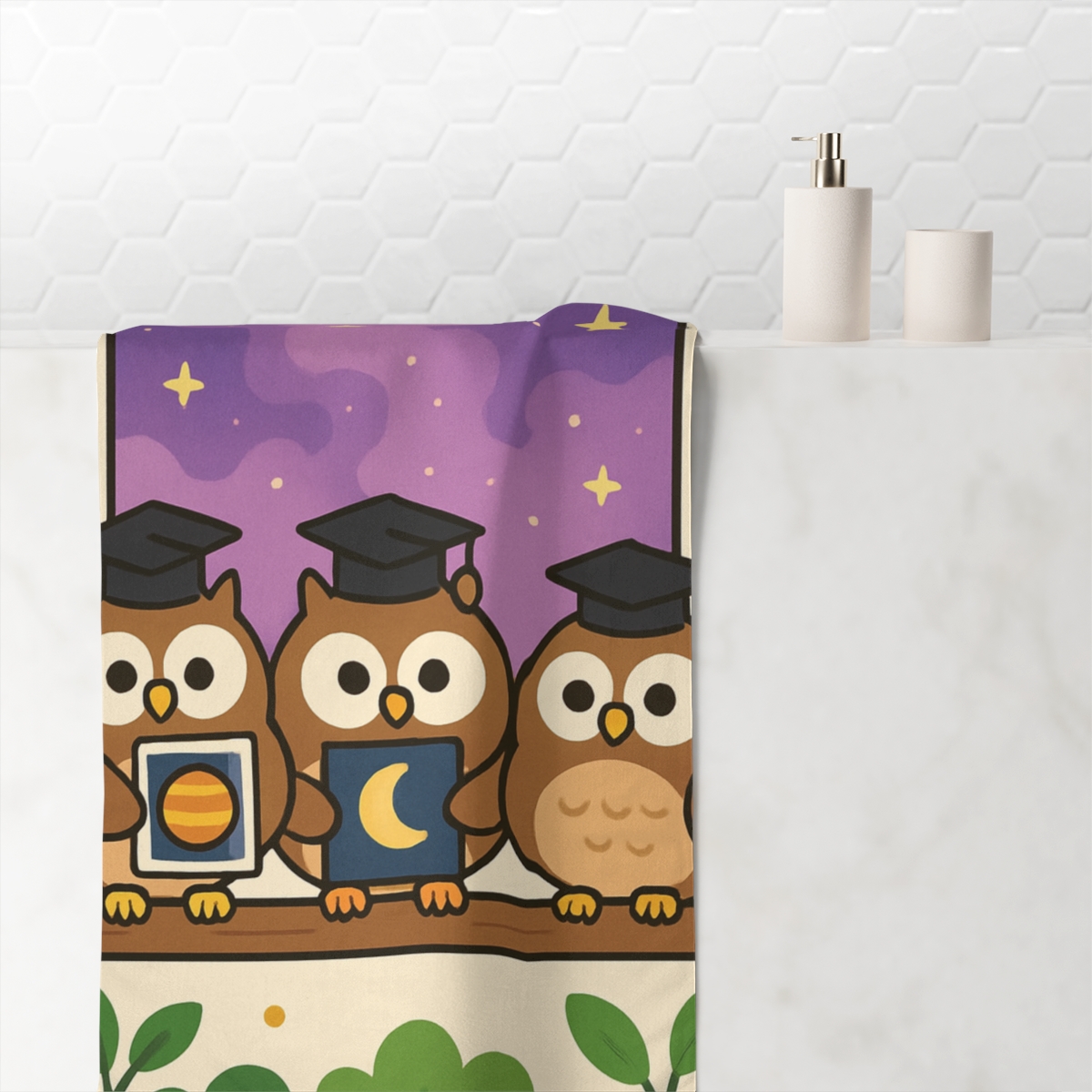 Nebula Garden Owls comfortable face towels