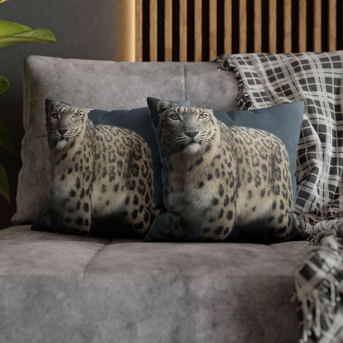 Aurora Gaze Snow Leopard trendy patterned pillow cases