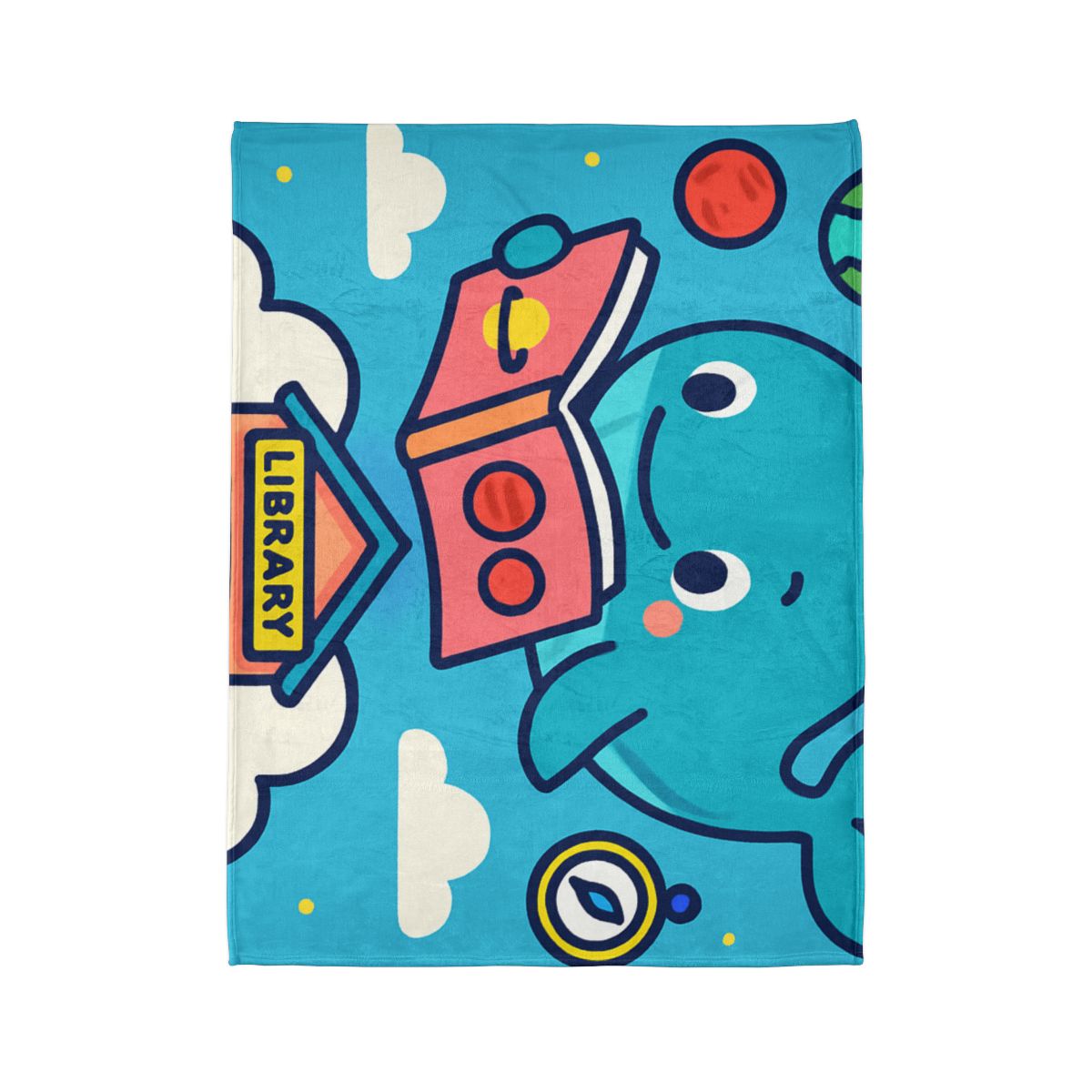 Nebula Library Sky Whale Reading Time unique gift blanketscustom blankets
