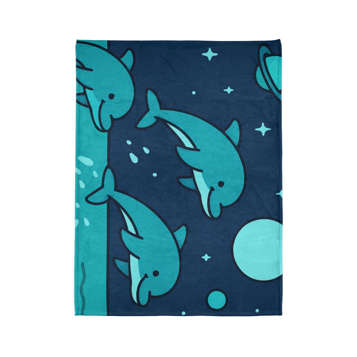 Starlight Sea And The Cosmic Dolphins trendy patterned blankets