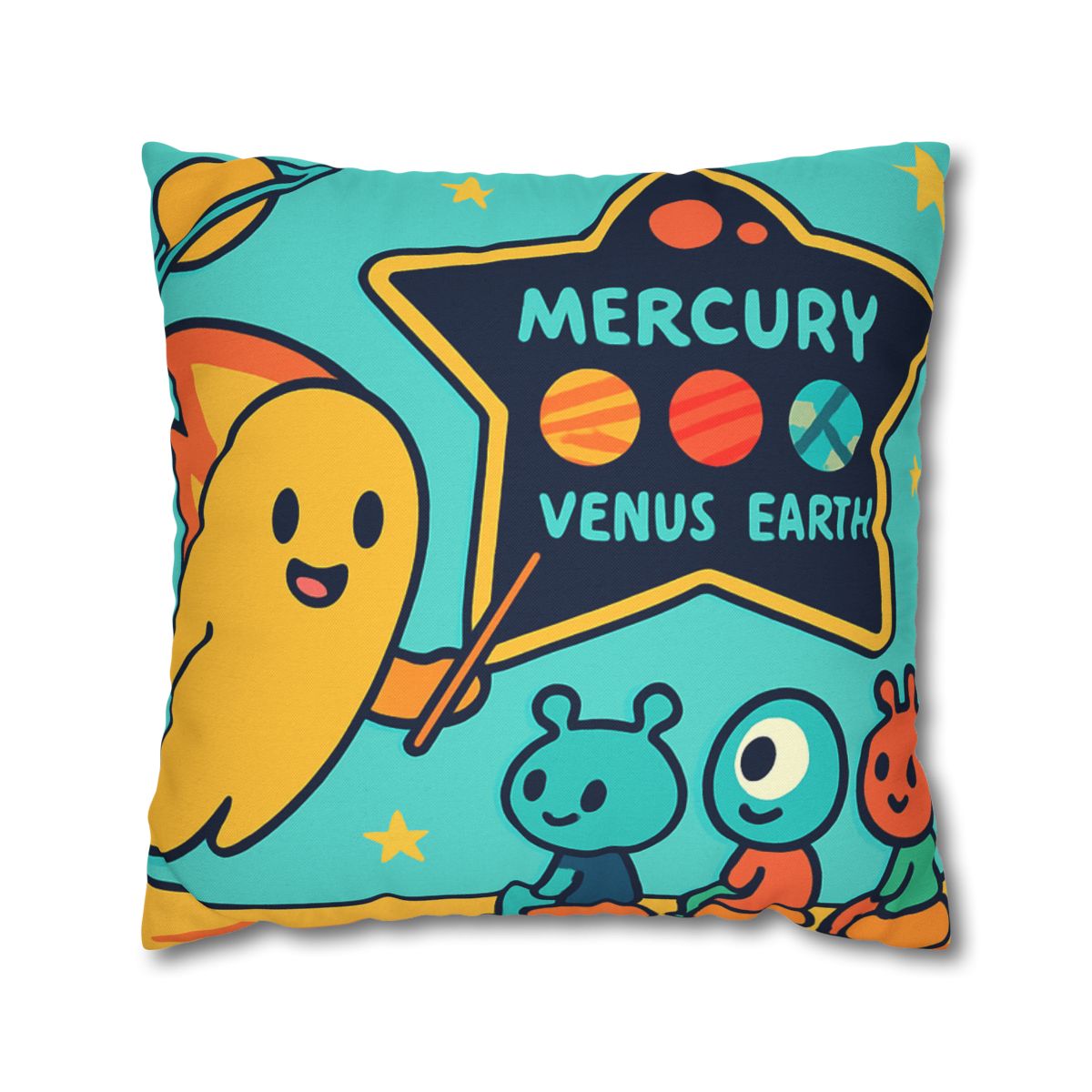 Comet Classroom On A Floating Asteroid designer print pillow cases