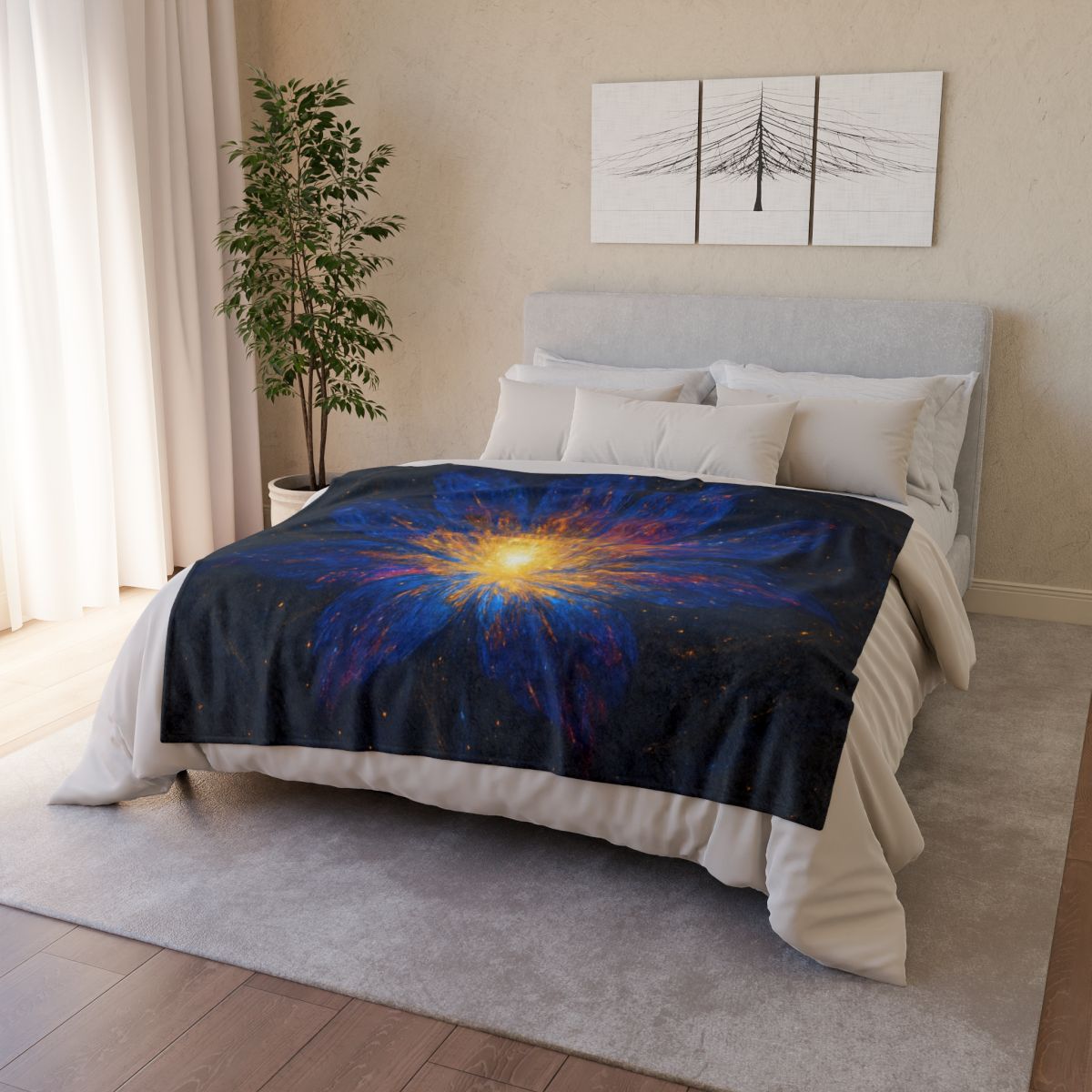 Prismatic Starforge Bloom designer printed blankets