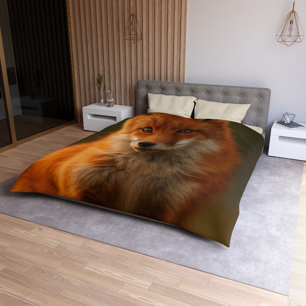 Crimson Whisper Red Fox custom duvets