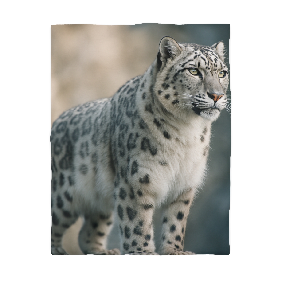 Mist Veil Snow Leopard designer printed duvets