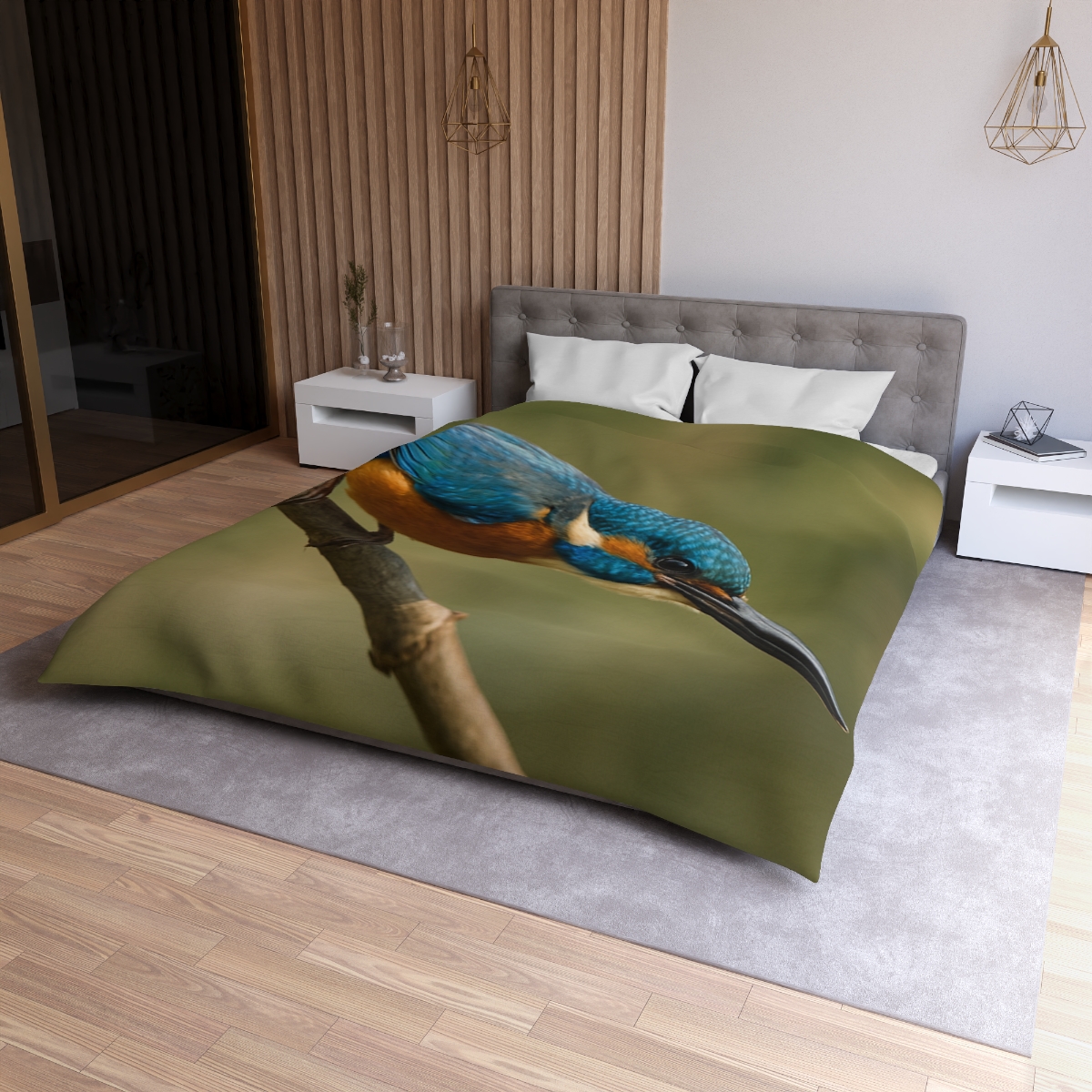 Kingfisher Sapphire Dive unique patterned duvets