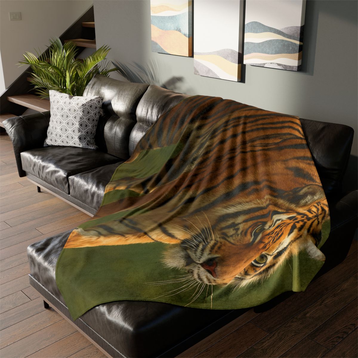 Forest Stalker Bengal Tiger soft fleece blankets