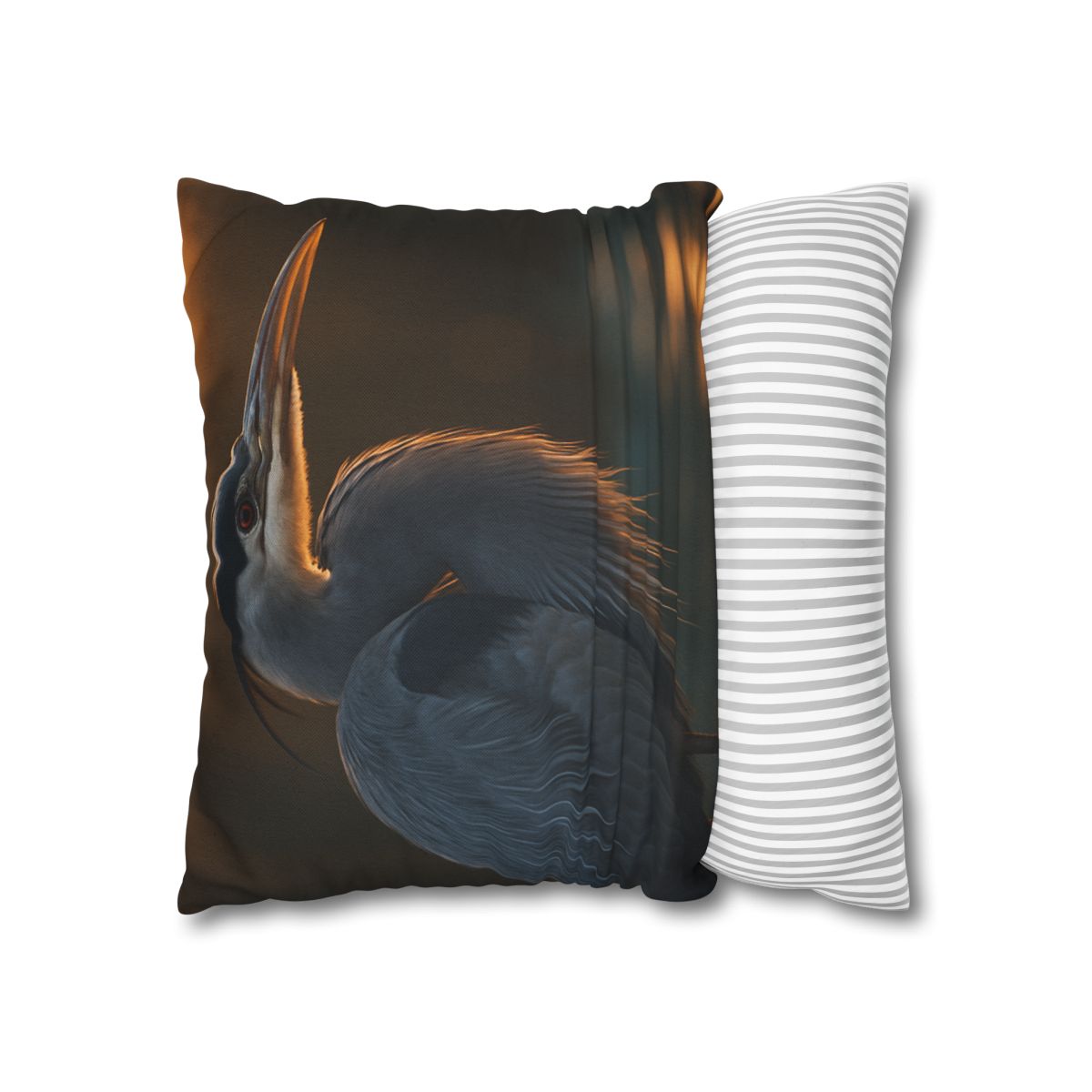 Moonlit Sentinel Great Blue Heron stylish decorative pillowcases