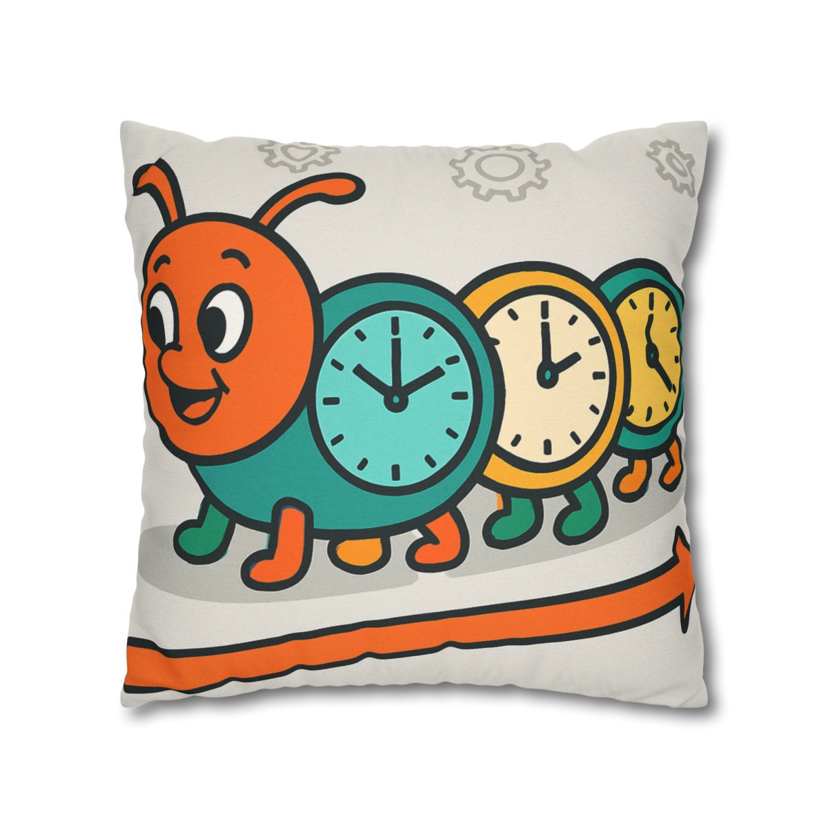 Clockwork Caterpillar Time Trek trendy patterned pillow cases