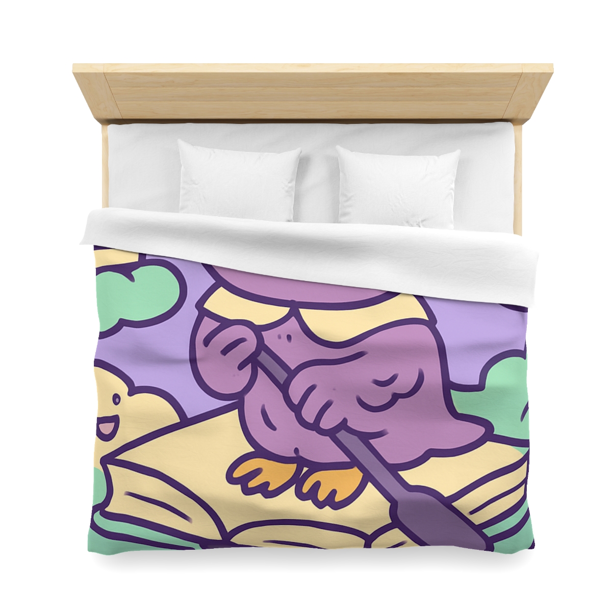 Cloud Library Owl Boat designer printed duvets