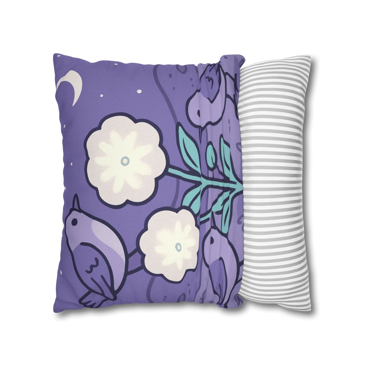 Moon Garden Nightingales designer print pillow cases