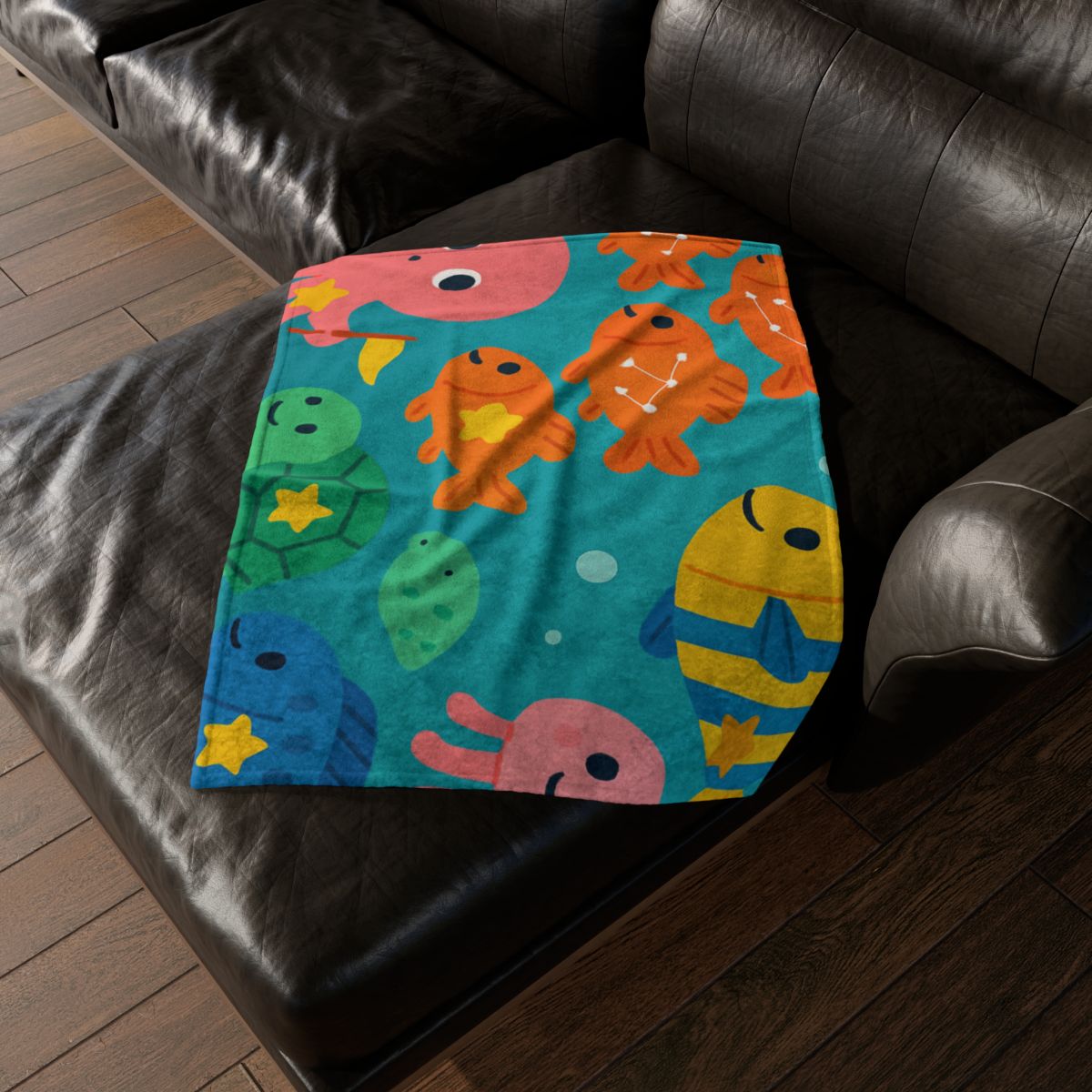 Underwater Galaxy Parade personalized cozy blankets