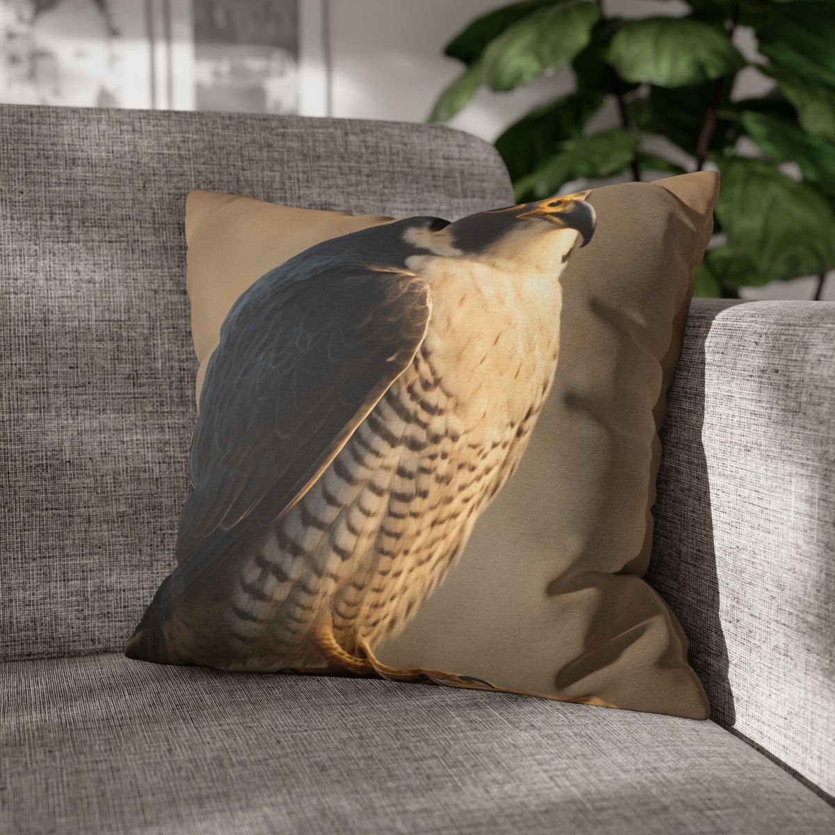 Silver Dusk Peregrine Falcon designer print pillow cases