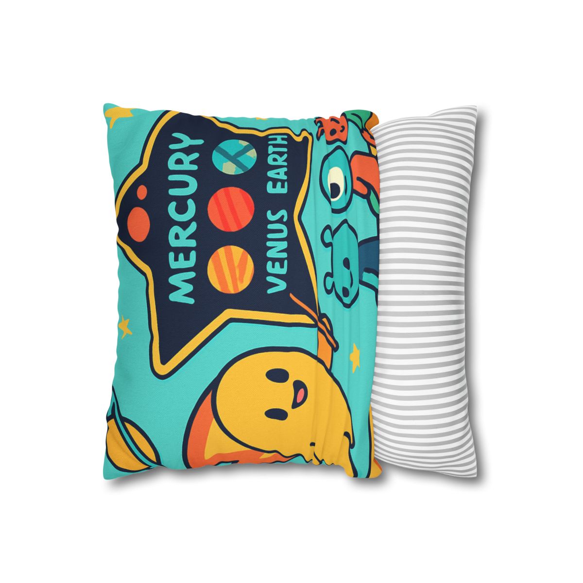 Comet Classroom On A Floating Asteroid designer print pillow cases