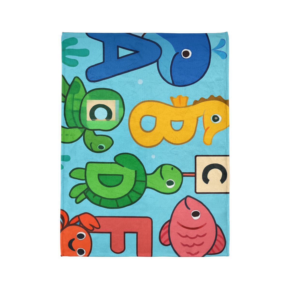 Coral Reef Alphabet Parade designer printed blankets