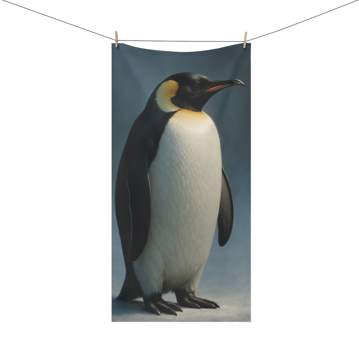 Moonlit Vigil Emperor Penguin designer printed towels