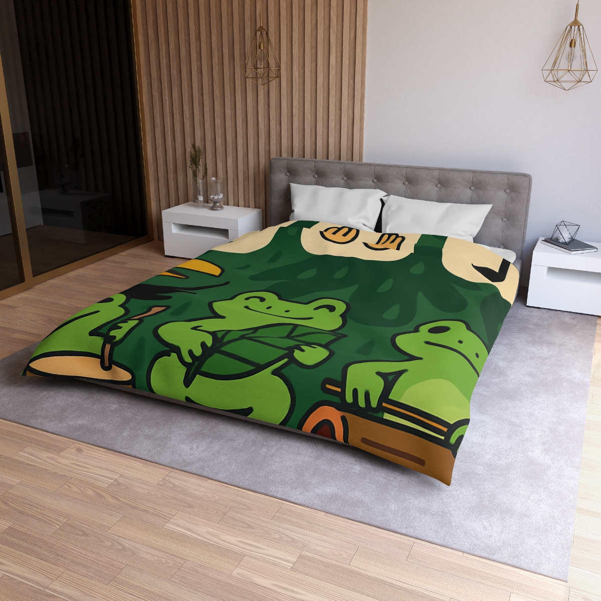 Jungle Rain Rhythm With The Frog Band soft comforter duvets