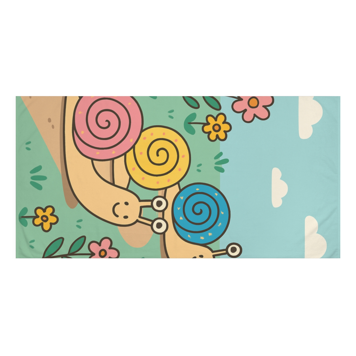 Galactic Garden Snail Parade stylish beach towels