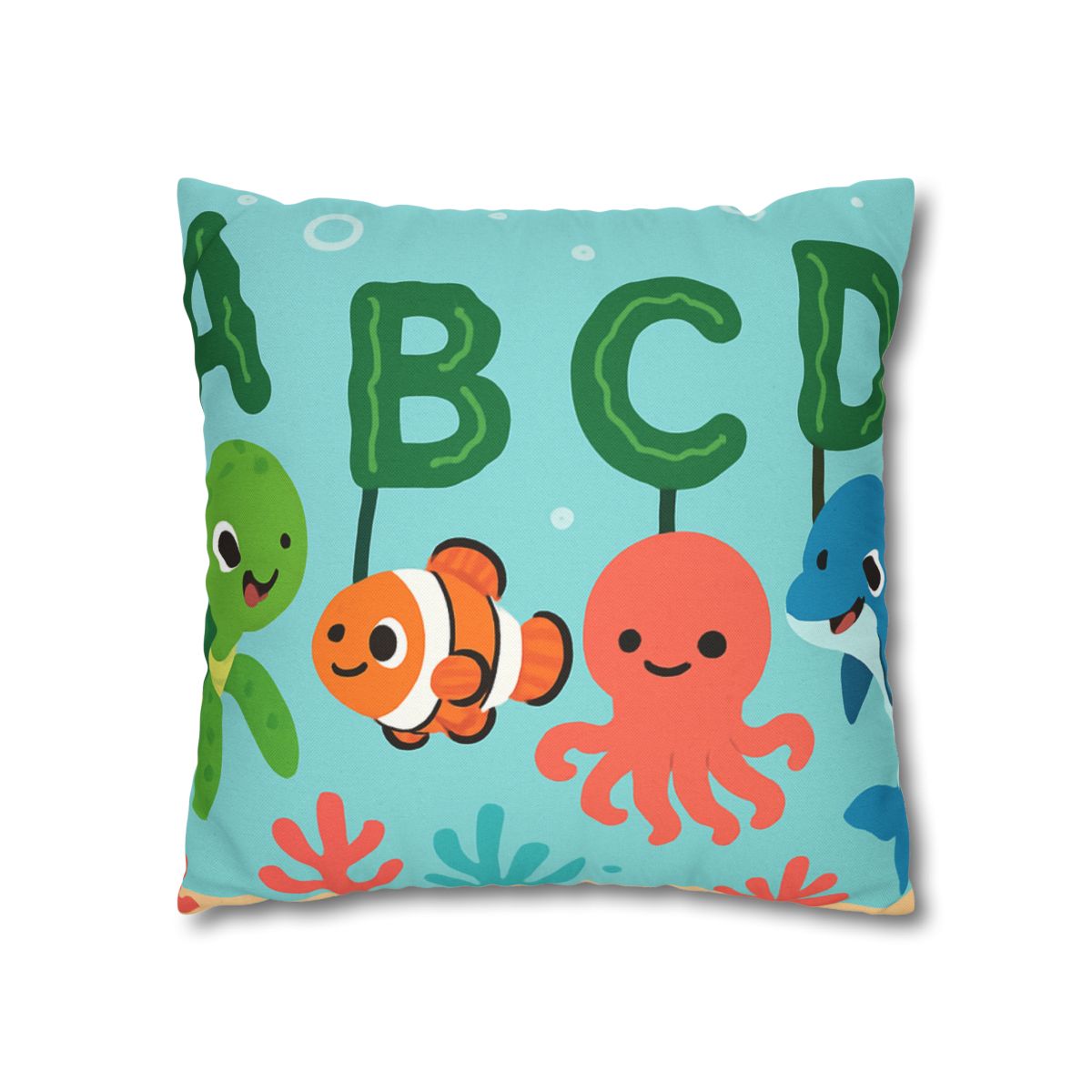 Coral Reef Alphabet Parade soft cotton pillow cases