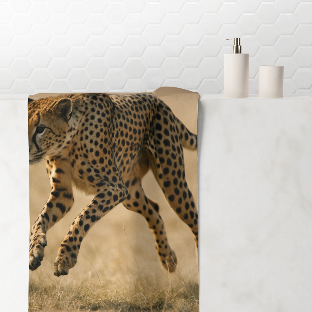 Dawn Sprint Cheetah personalized bath towels