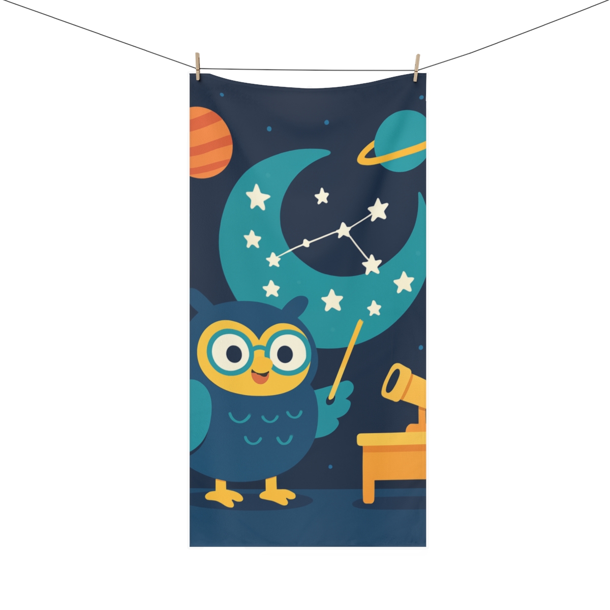 Comet Classroom Owl designer printed towels