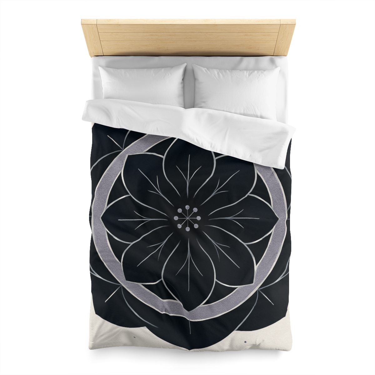 Petal Orbit Rosette designer printed duvets