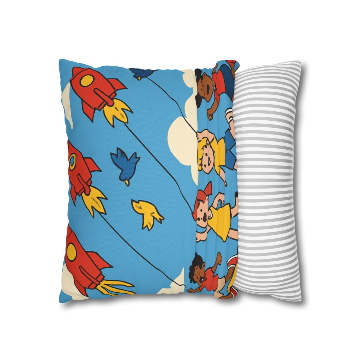 Rocket Kite Race designer print pillow cases