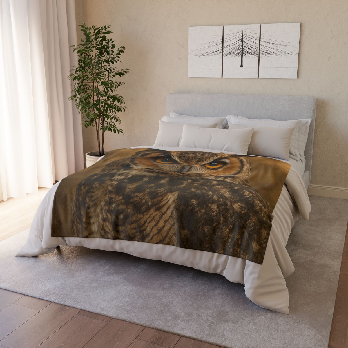 Amber Vigil Great Horned Owl warm winter blankets