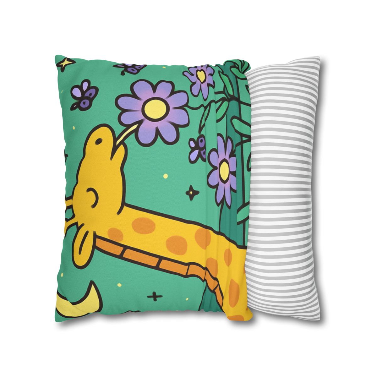 Galactic Garden Giraffe designer print pillow cases