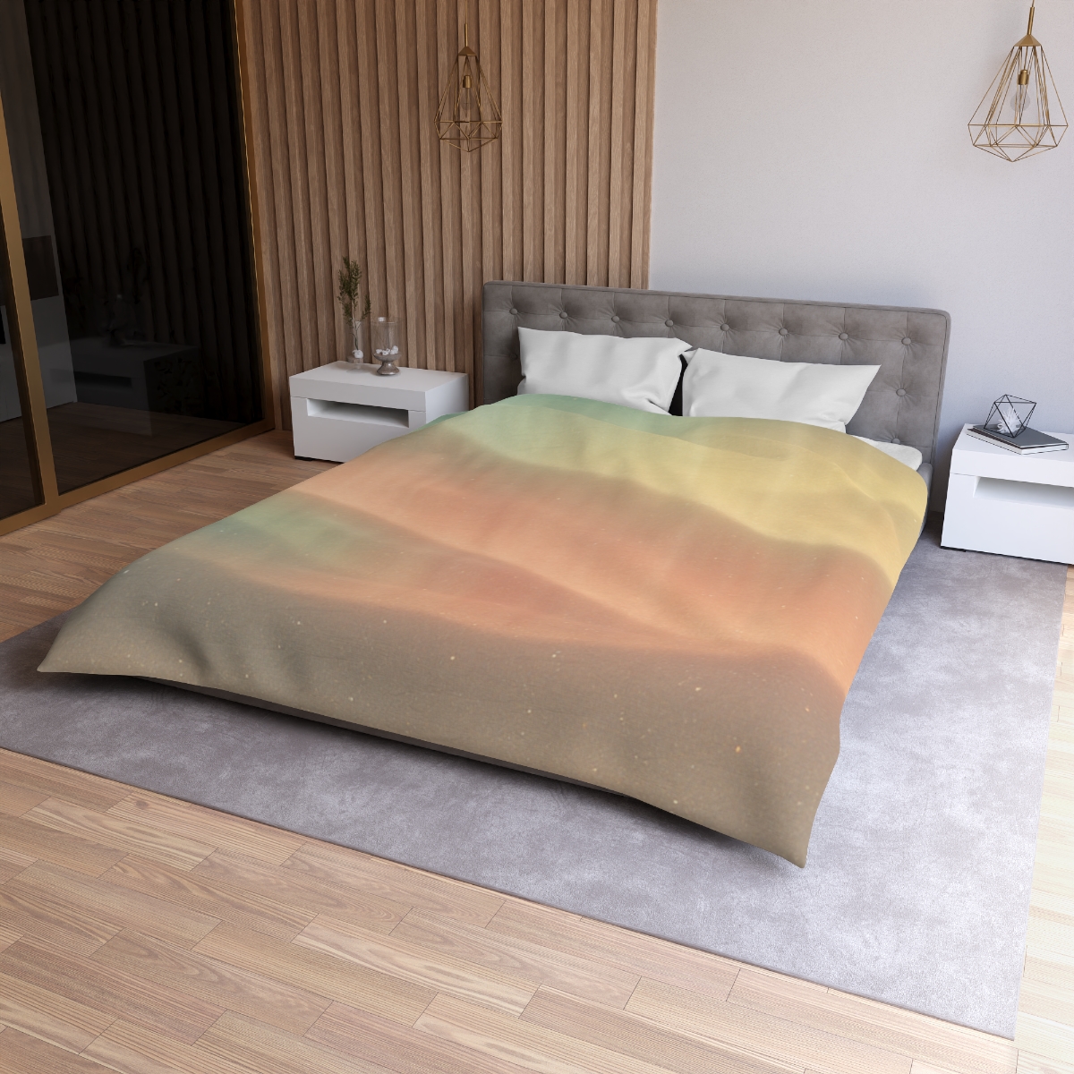 Auroral Dust Gradient designer printed duvets