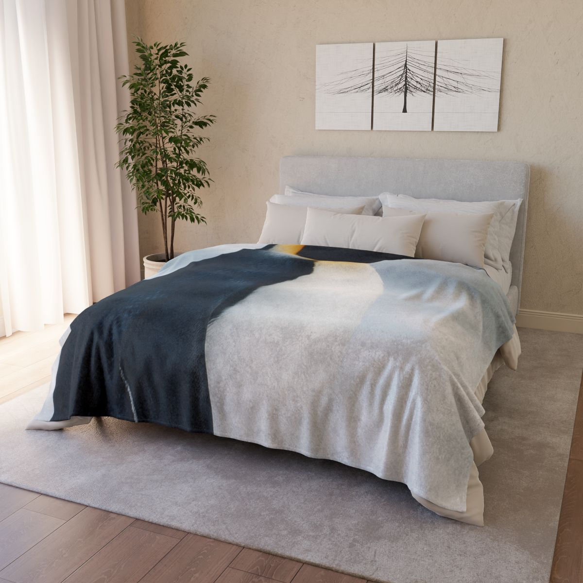 Aurora Drift Emperor Penguin unique gift blanketscustom blankets